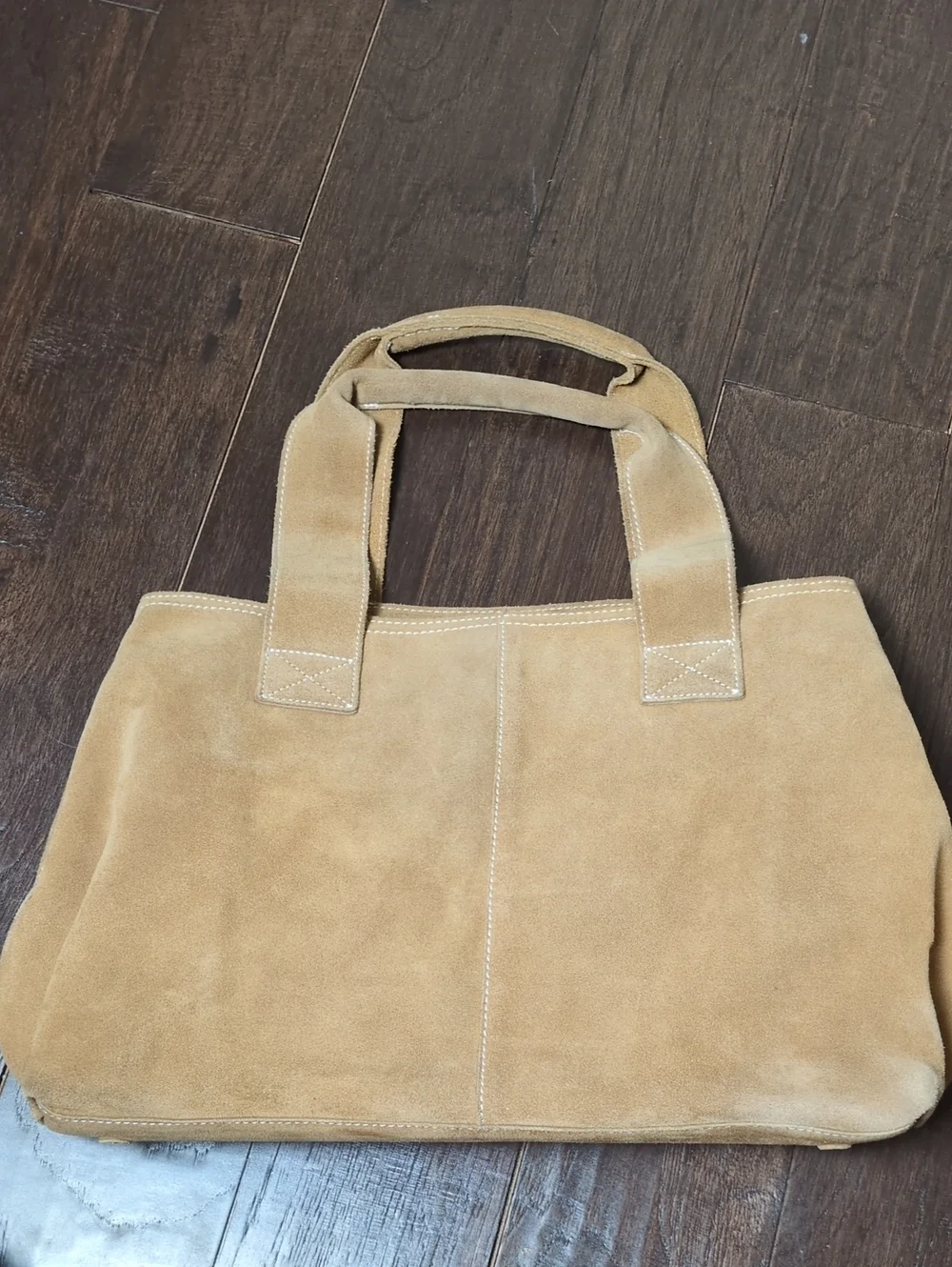 Eddie Bauer Tan Genuine Leather Suede Large Shoulder Bag Boho